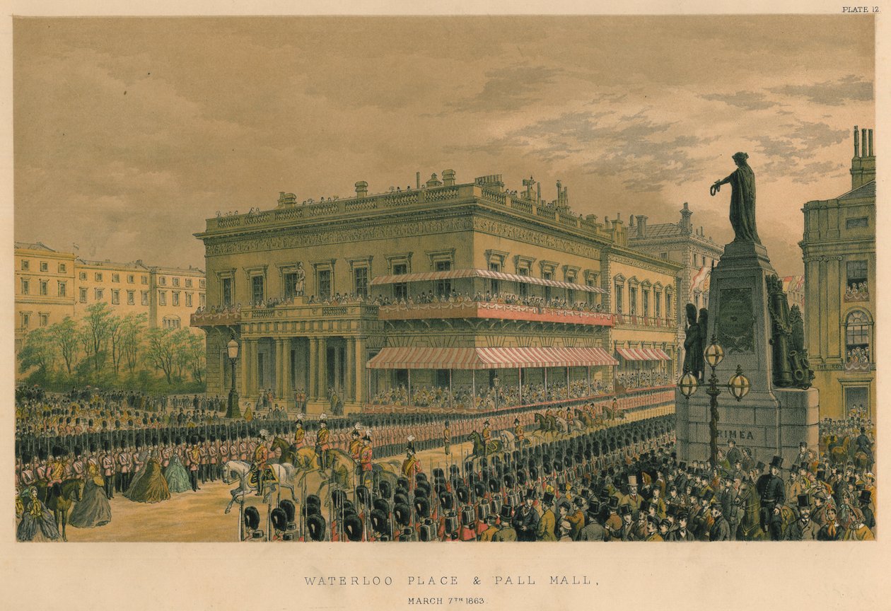 Waterloo Place i Pall Mall, 7 marca 1863, 1863 autorstwa Robert Charles Dudley