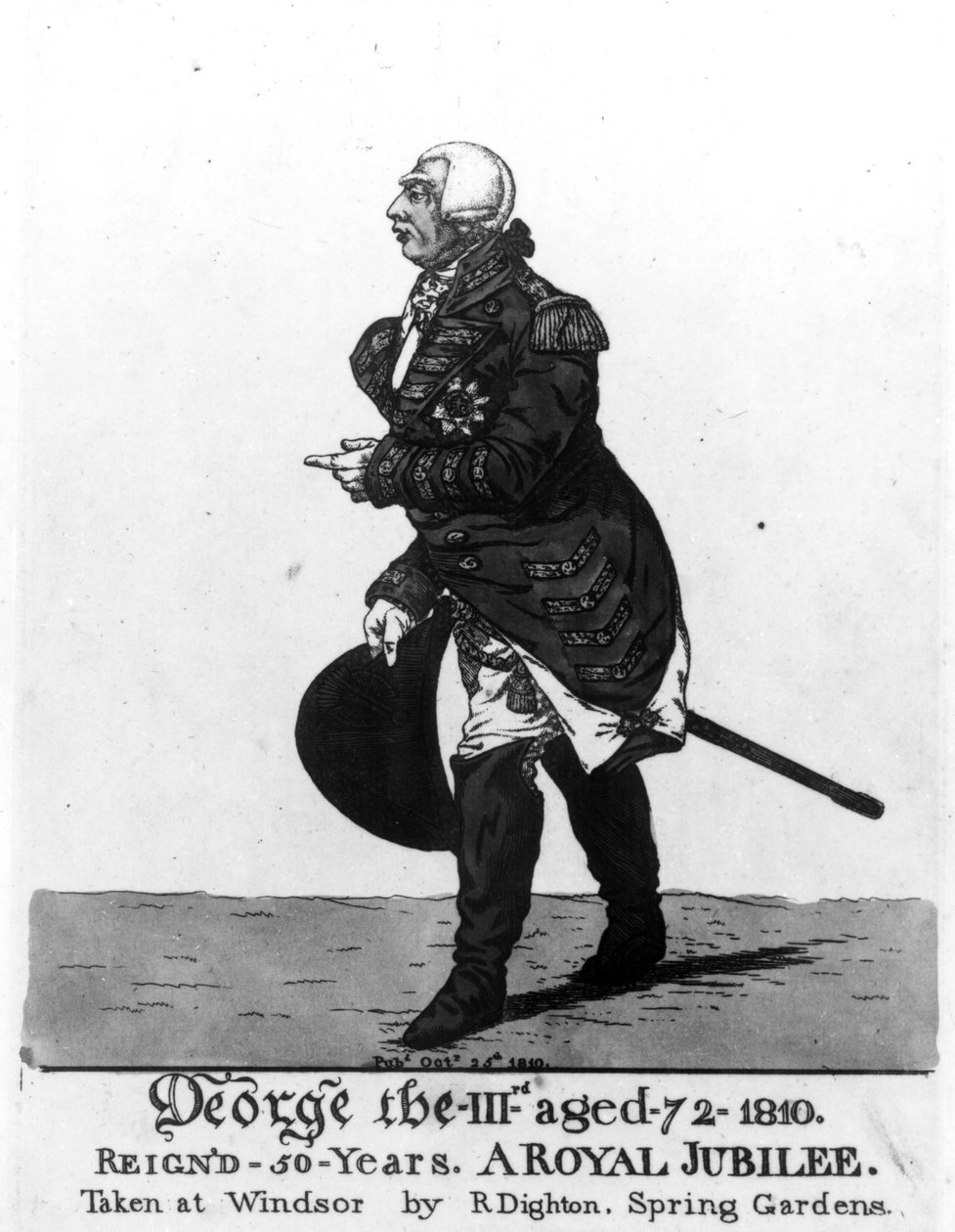 Król Jerzy III, lat 72, 1810 autorstwa Robert Dighton