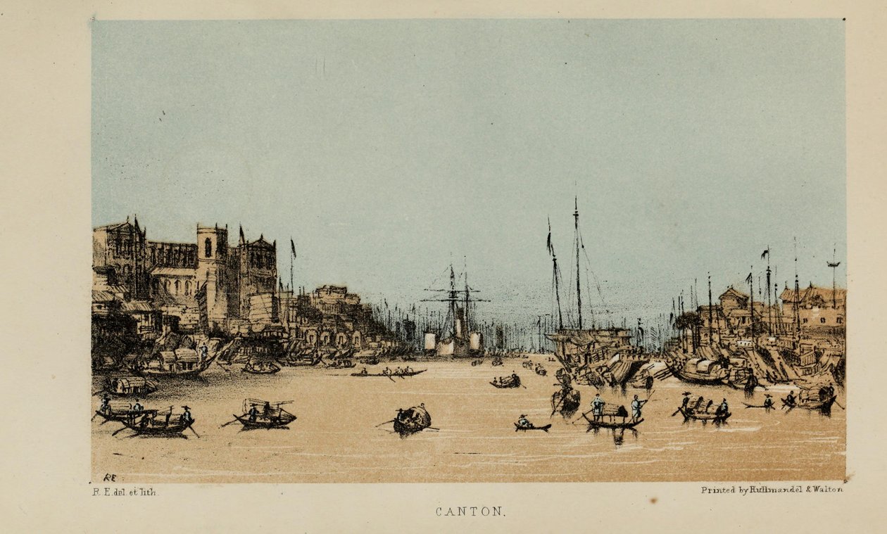 Canton, akwarela Roberta Elwesa (1819-1878), bogatego młodego brytyjskiego dżentelmena z Norfolk autorstwa Robert Elwes