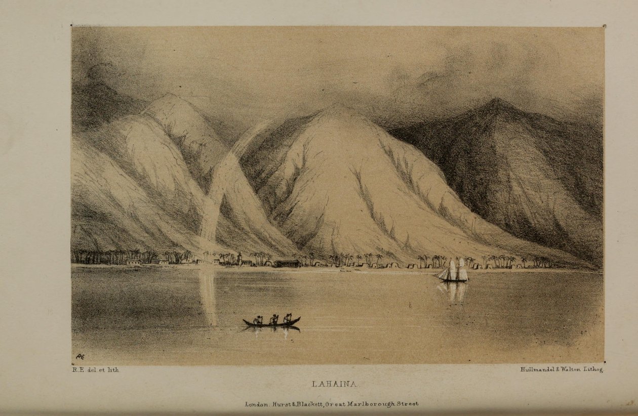 Lahaina, akwarela Roberta Elwesa (1819-1878), bogatego młodego brytyjskiego dżentelmena z Norfolk autorstwa Robert Elwes