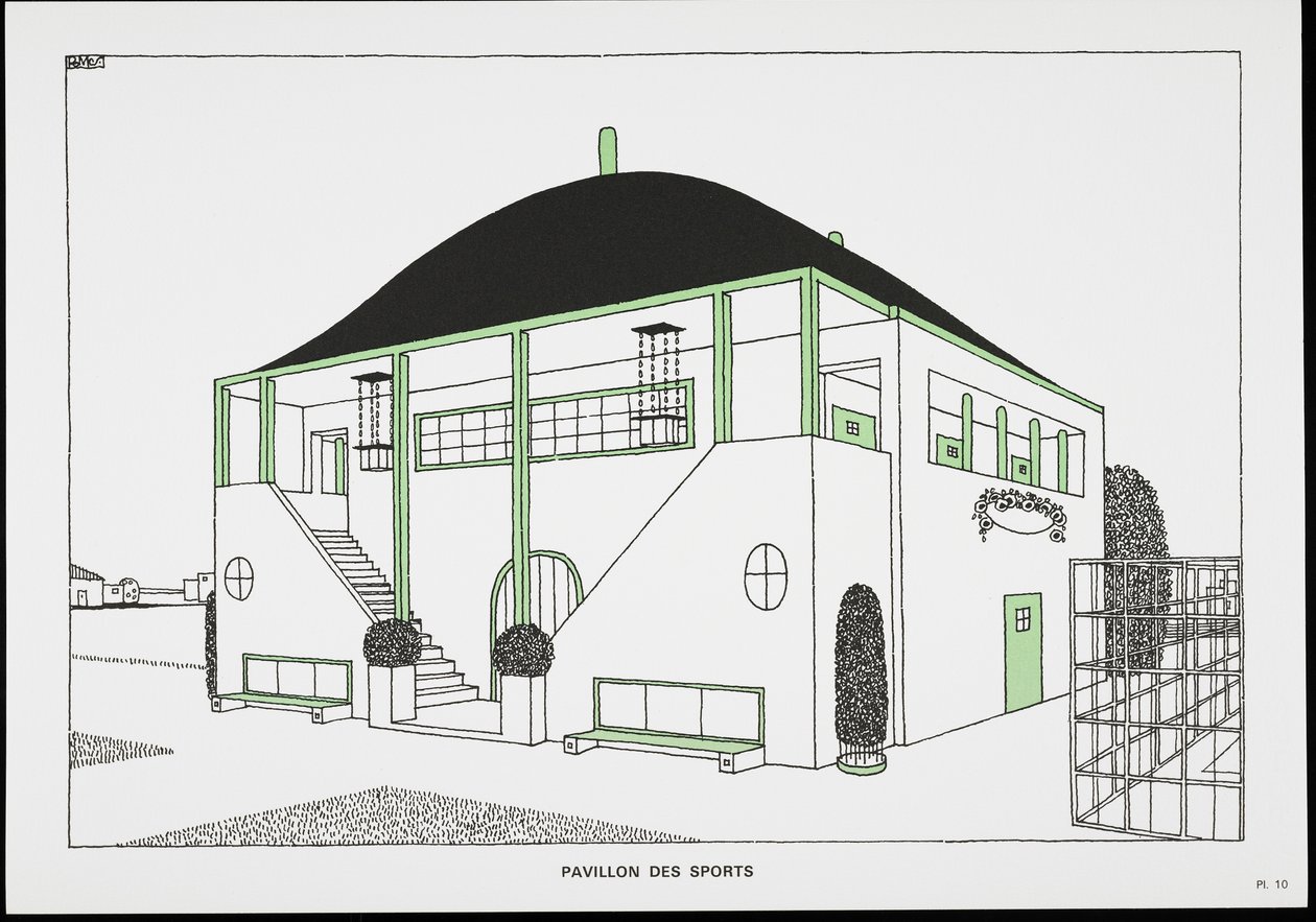 Pavillon des sports, z Une Cite Moderne, Rysunki Rob Mallet-Stevens Architecte, 1987 (opublikowane) autorstwa Robert Mallet Stevens