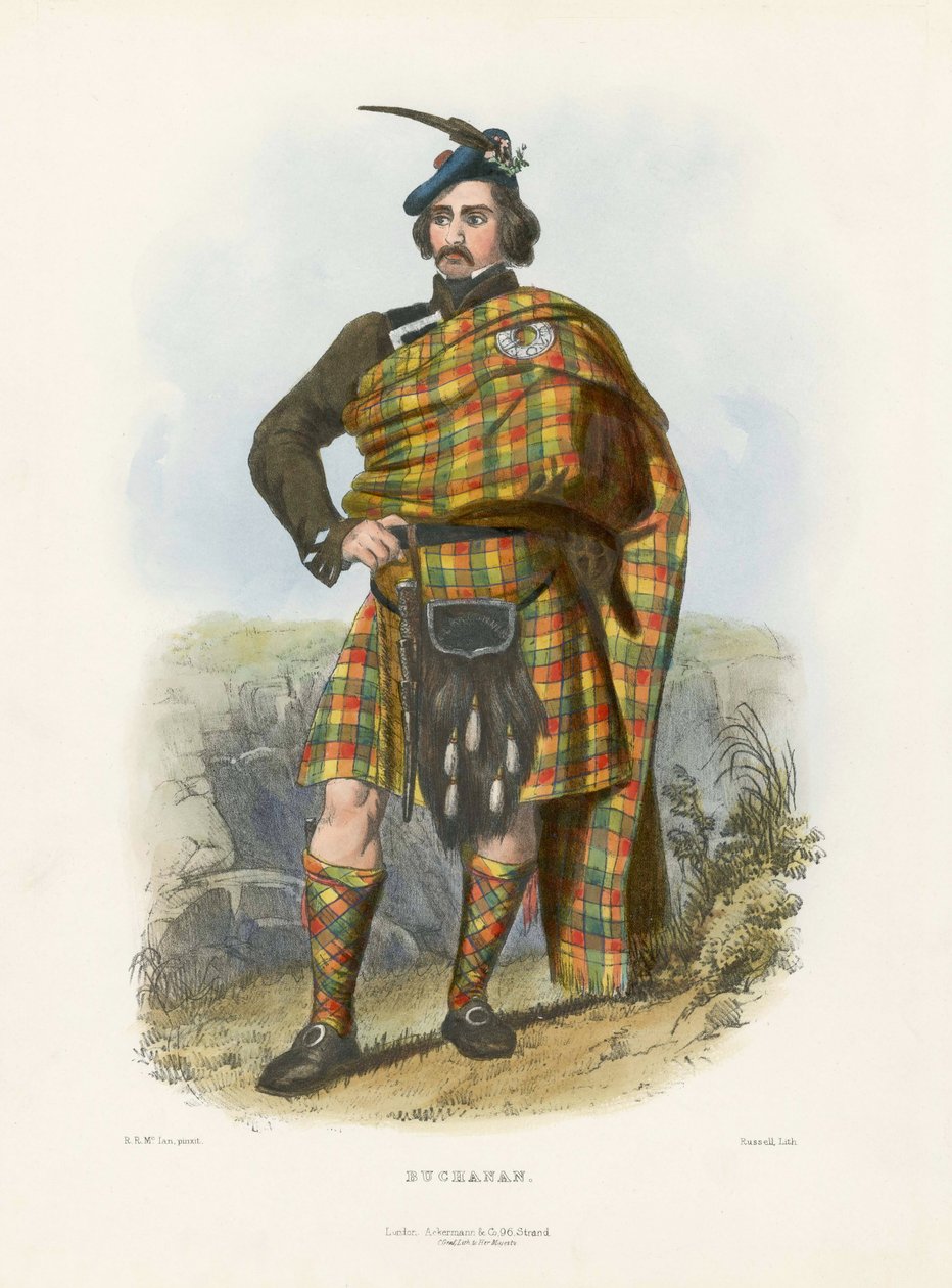 Buchanan, z The Clans of the Scottish Highlands, wyd. 1845 autorstwa Robert Ronald McIan