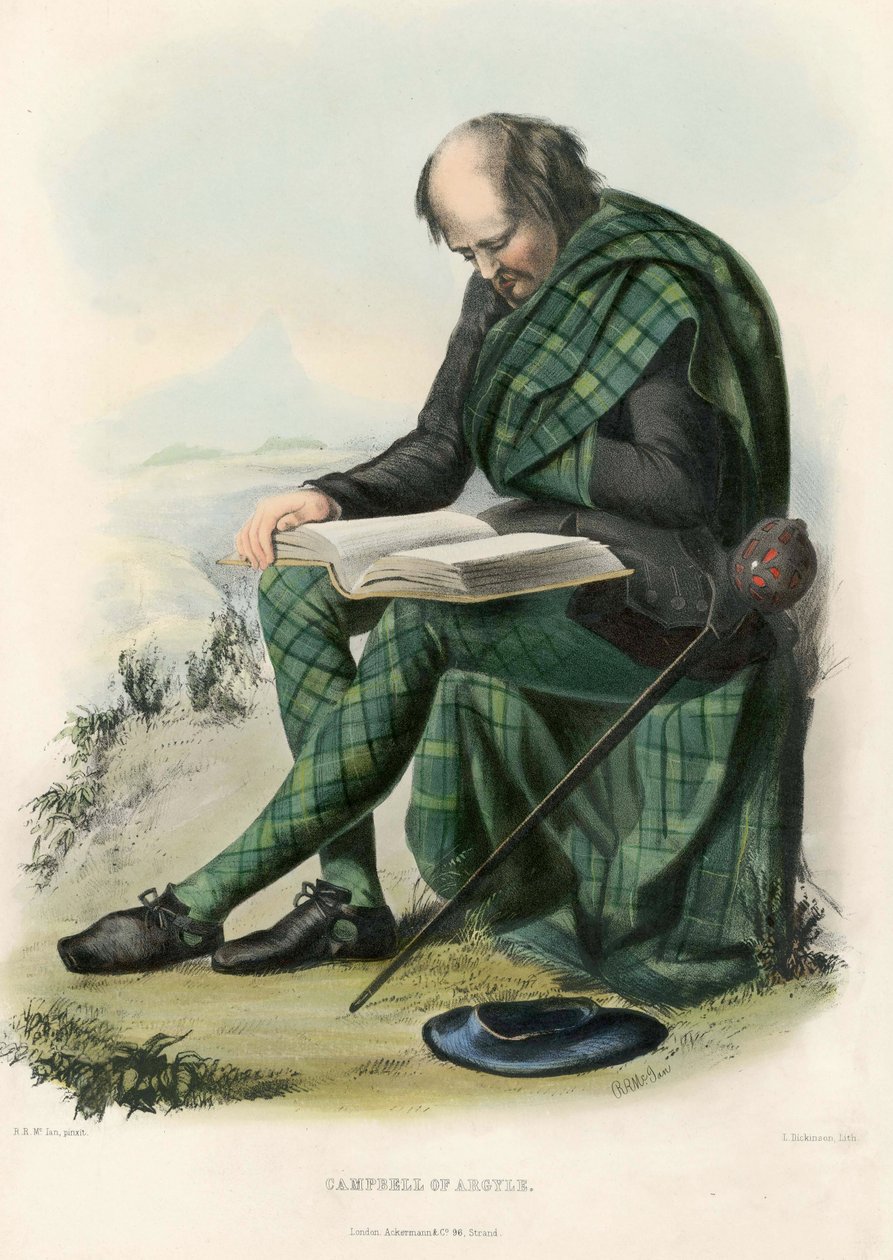 Campbell of Argyll, z The Clans of the Scottish Highlands, pub.1845 autorstwa Robert Ronald McIan
