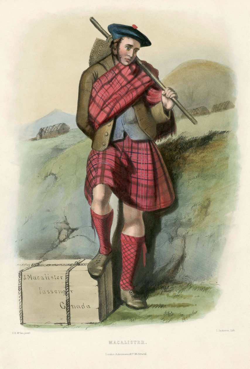 Macalister, z The Clans of the Scottish Highlands, pub.1845 autorstwa Robert Ronald McIan
