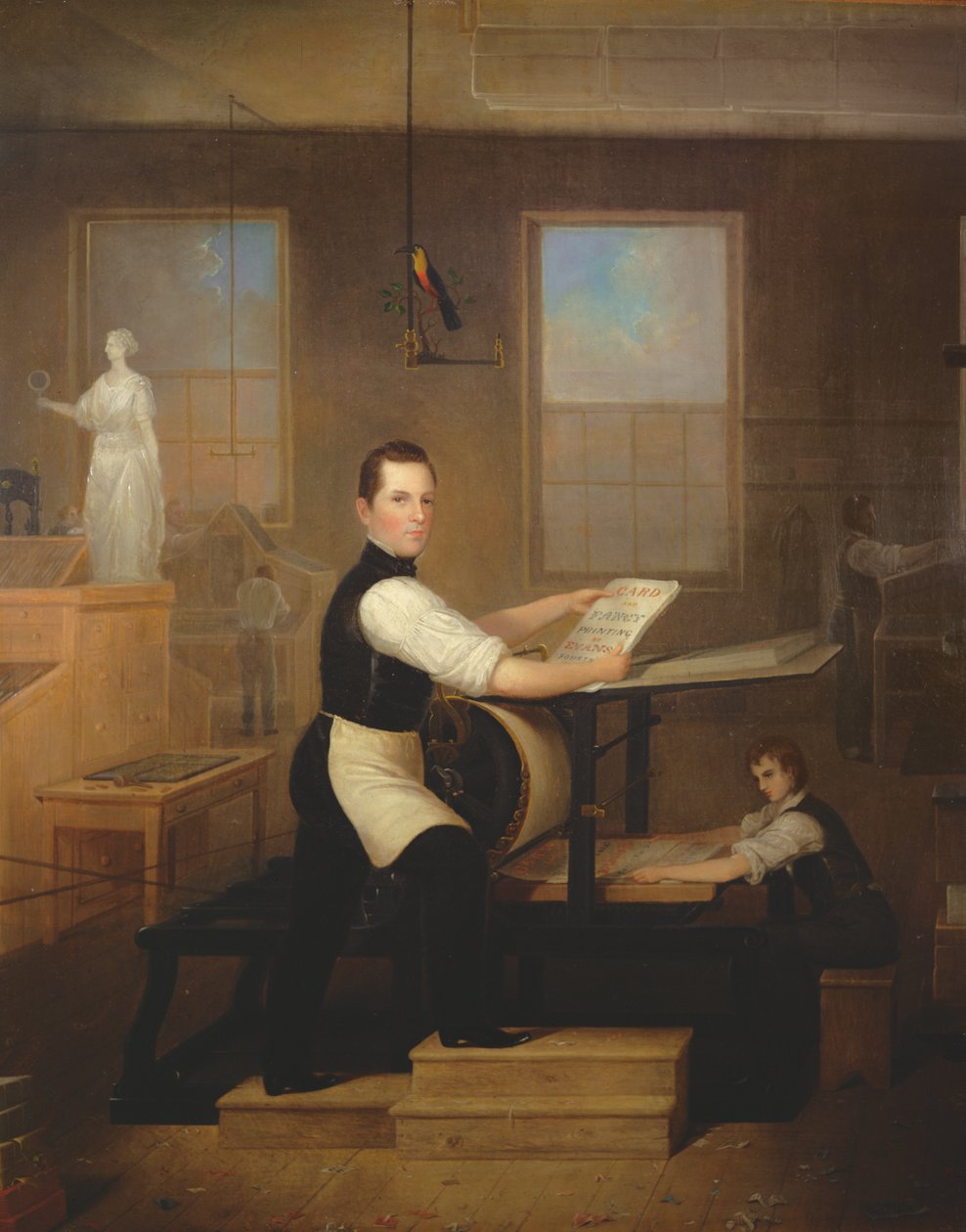 Howell Evans i jego drukarnia, 1844 autorstwa Robert Street