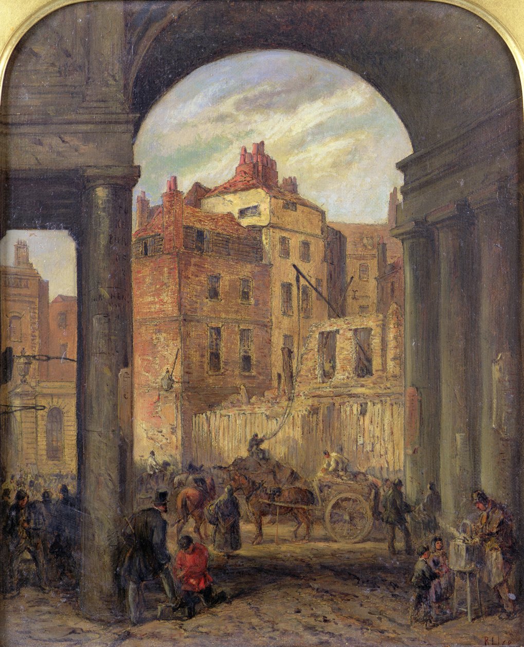 Foregate, Strand, Wejście do Boswell Court - zburzone na miejsce nowych sądów prawa, 1868 autorstwa Robert Thomas Landells