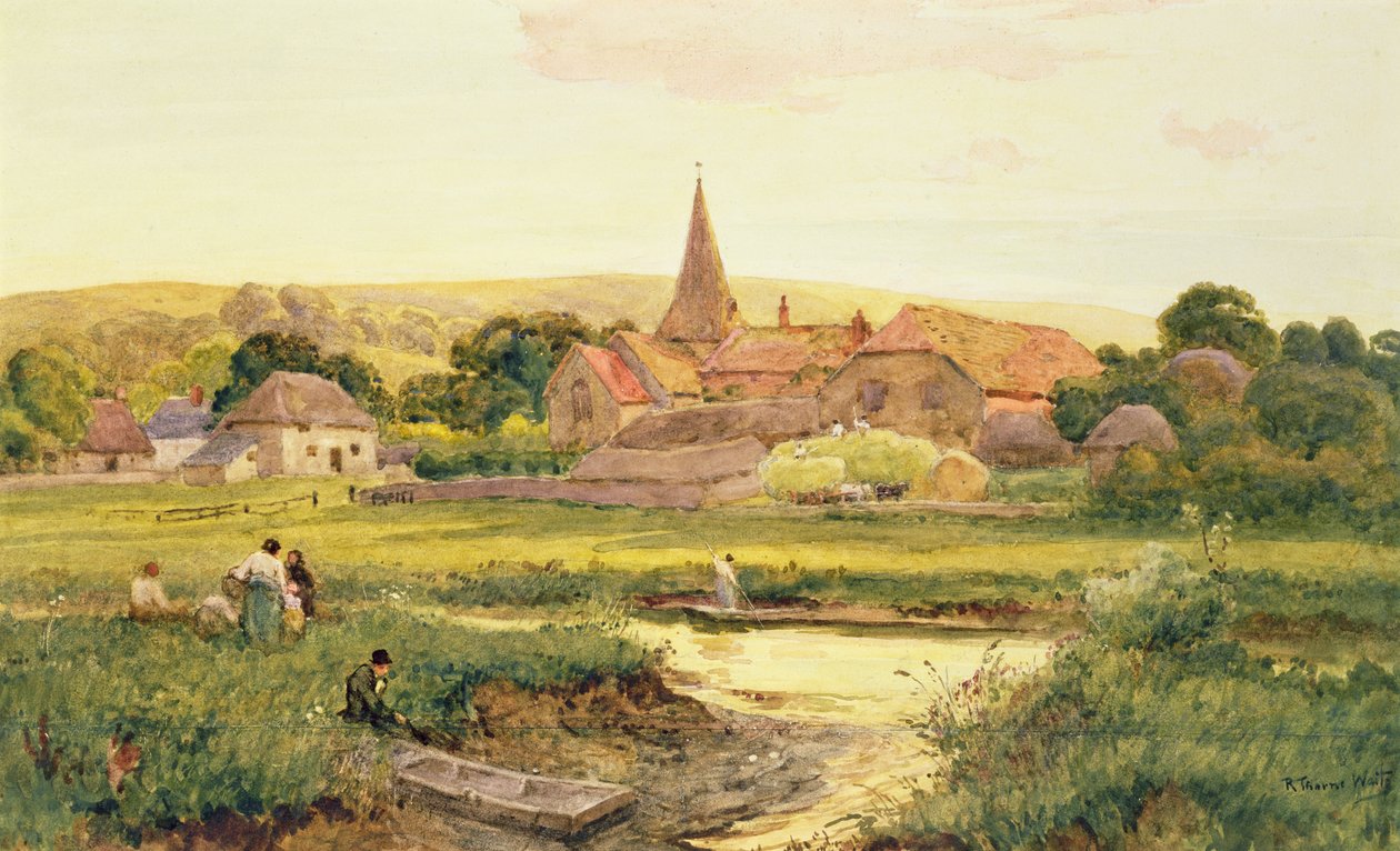 Haytime, Bury Village (wc) autorstwa Robert Thorne Waite