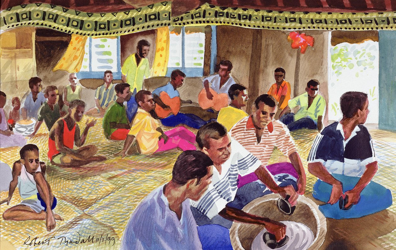 Ceremonia picia Kavy, Fidżi, 1999 (wc na papierze) autorstwa Robert Tyndall