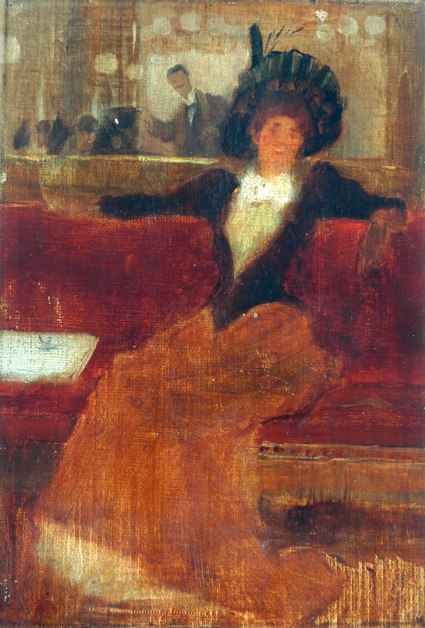 W kawiarni (olej na płótnie) autorstwa Robert Atkinson