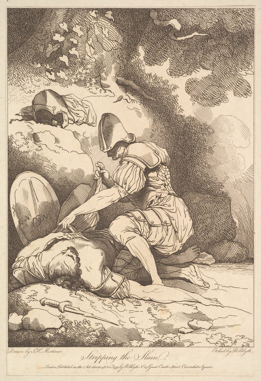 Rozbieranie zabitych, 15 listopada 1779. autorstwa Robert Blyth