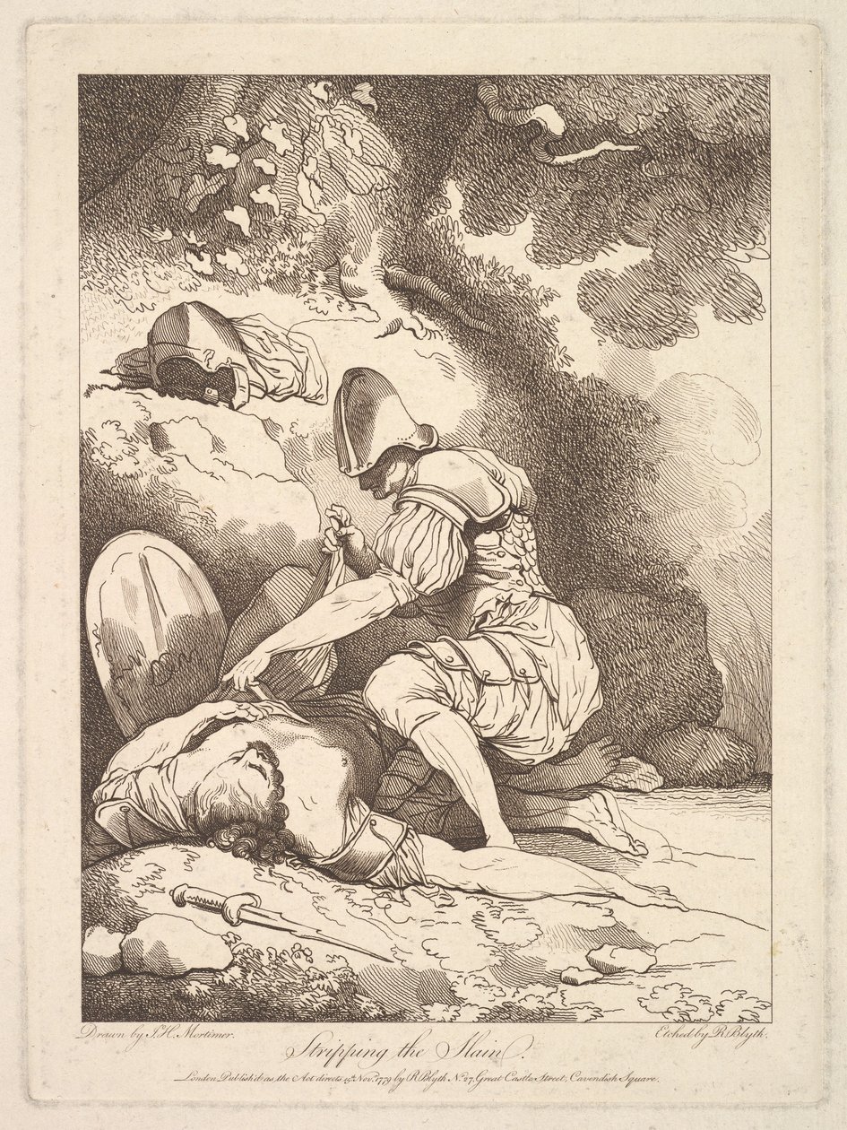 Rozbieranie zabitych, 15 listopada 1779. autorstwa Robert Blyth