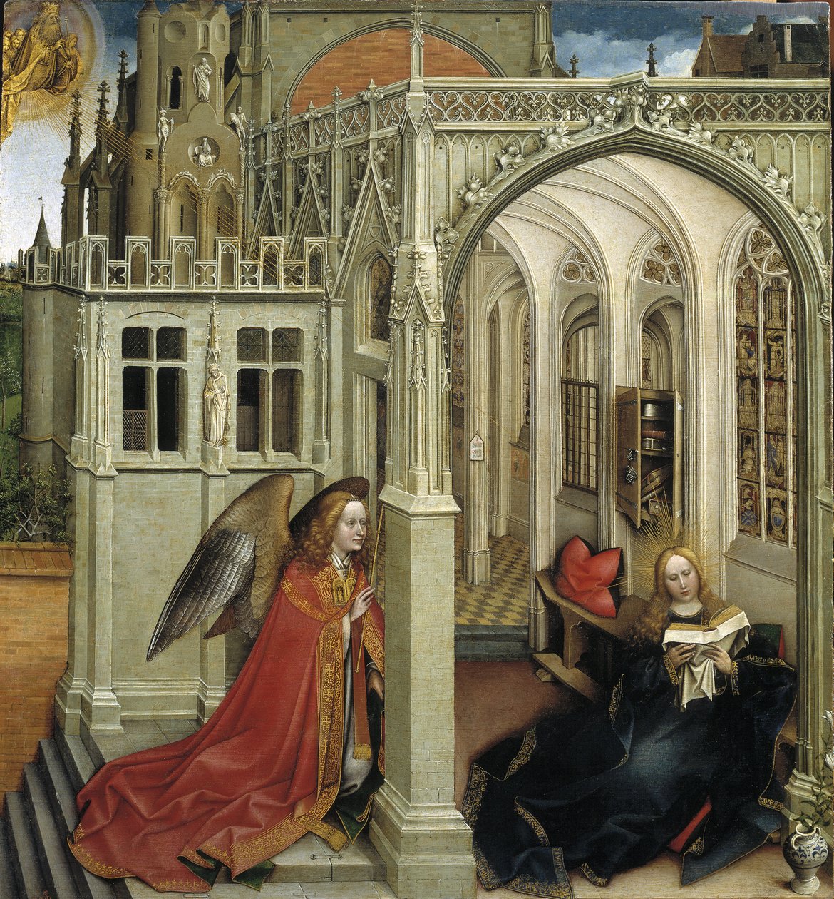 Zwiastowanie, 1418-1419 autorstwa Robert Campin