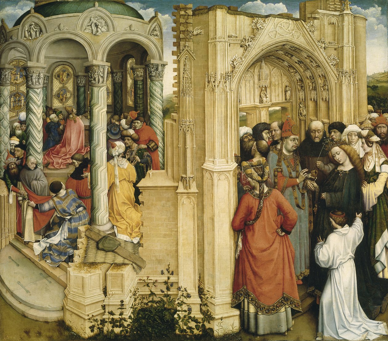 Ślub Marii i Józefa, ok. 1420 autorstwa Robert Campin