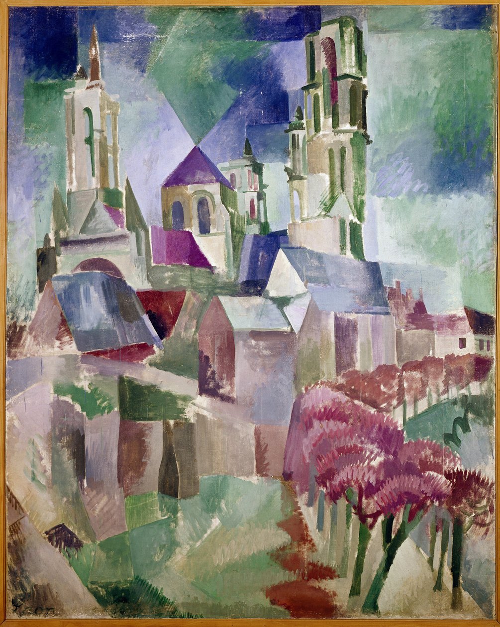 Wieże Laon (olej na płótnie) autorstwa Robert Delaunay