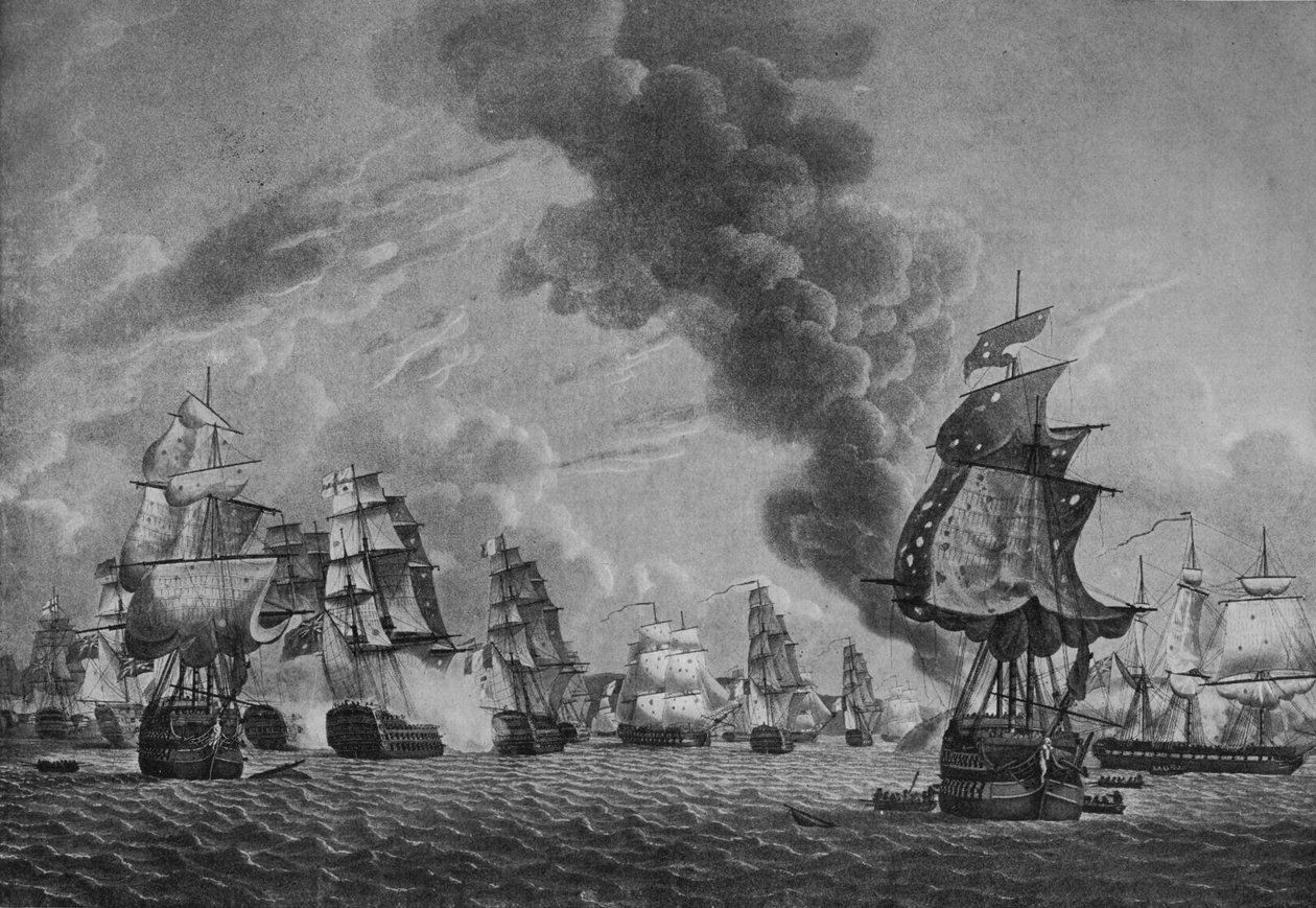 Bridport przy LOrient, c1796 autorstwa Robert Dodd