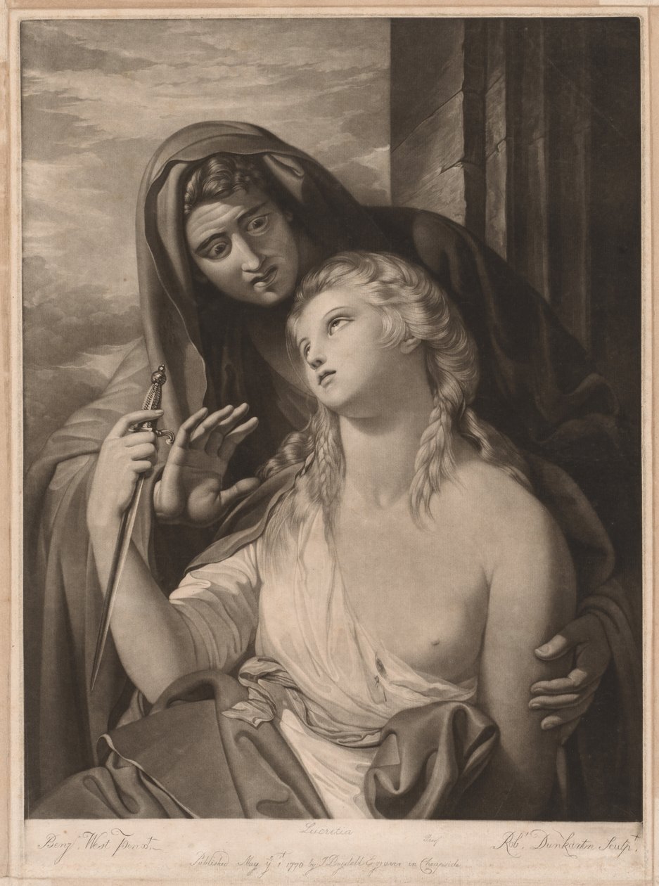 Śmierć Lukrecji, 1770. autorstwa Robert Dunkarton