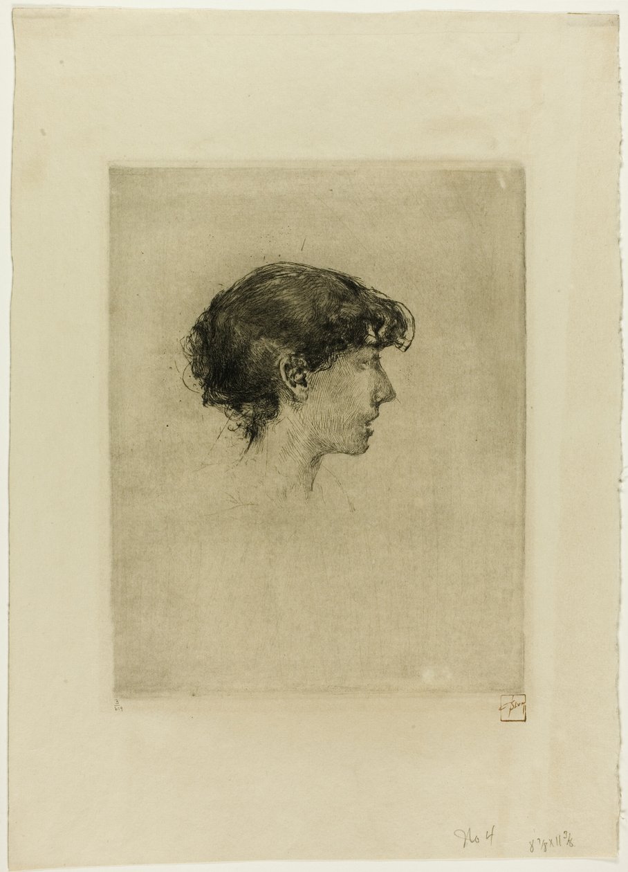 Głowa dziewczyny, profil autorstwa Robert Frederick Blum