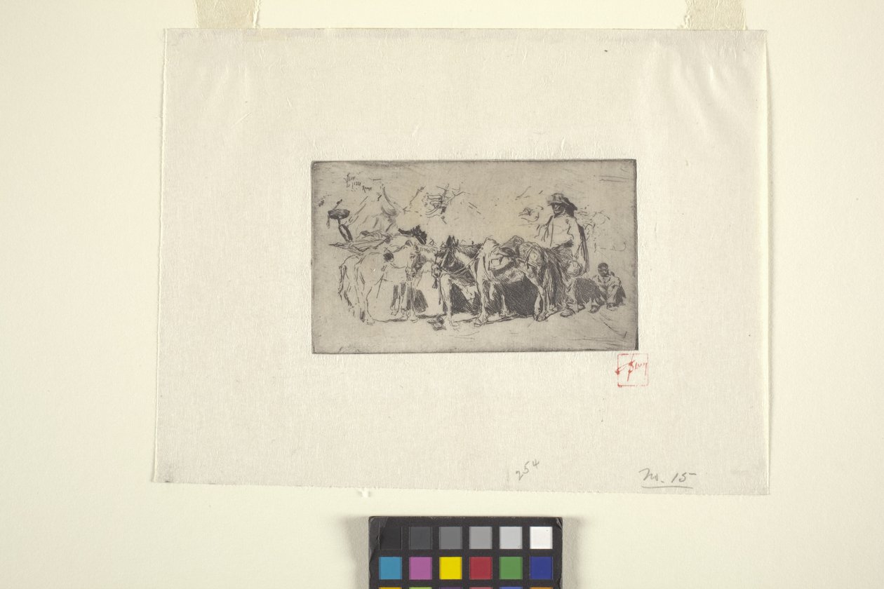 Ludzie i osły, Rzym (tusz) autorstwa Robert Frederick Blum