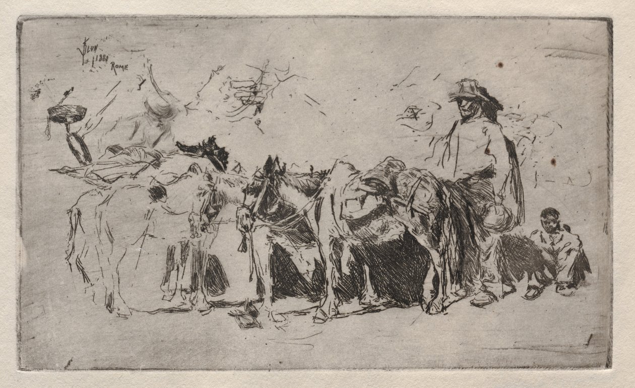 Ludzie i osły, Rzym autorstwa Robert Frederick Blum