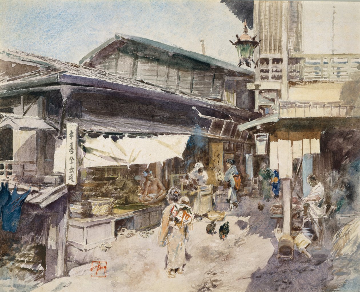 Scena uliczna w Ikao w Japonii. autorstwa Robert Frederick Blum