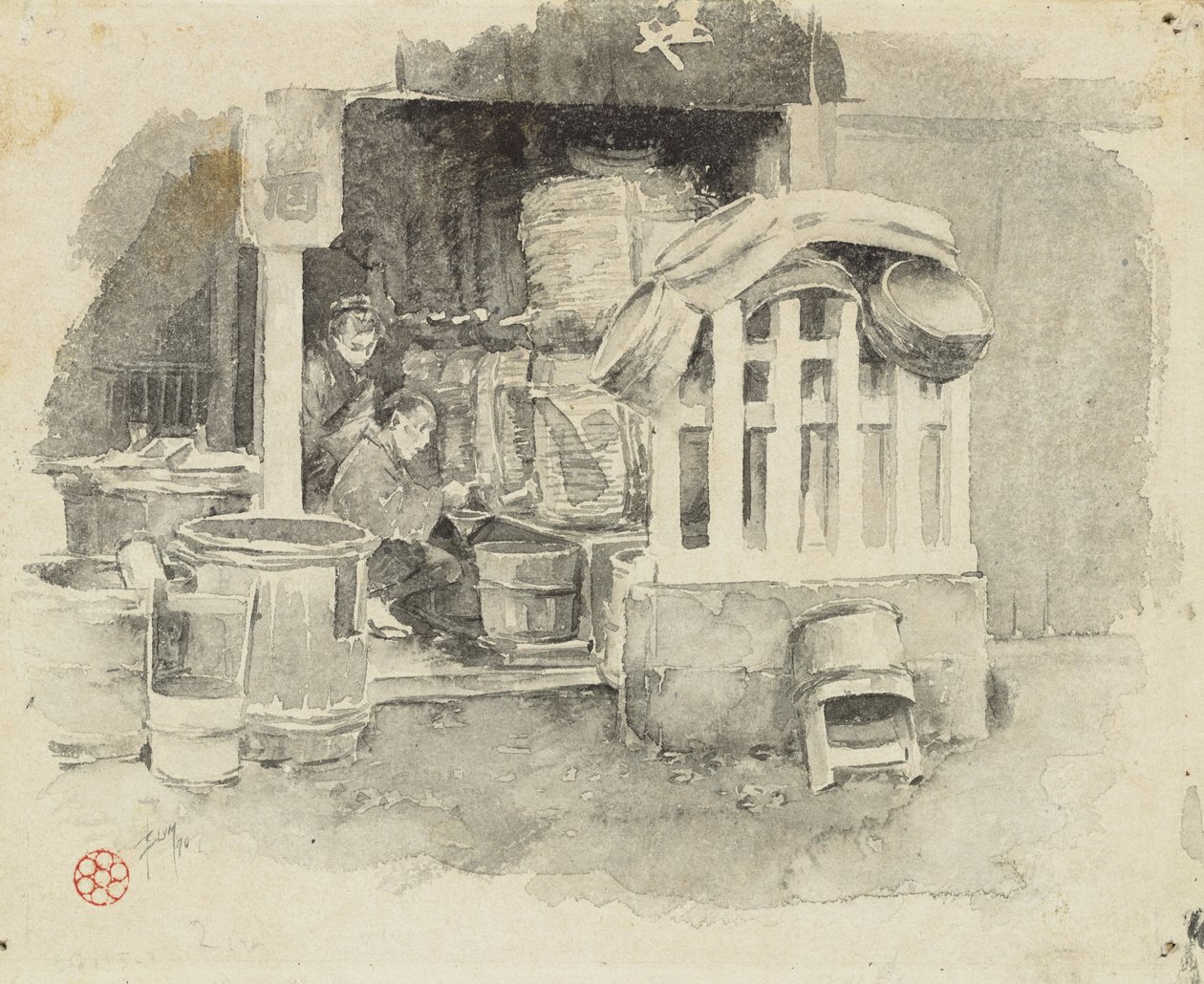 Gdzie sprzedawana jest sake, 1890 autorstwa Robert Frederick Blum