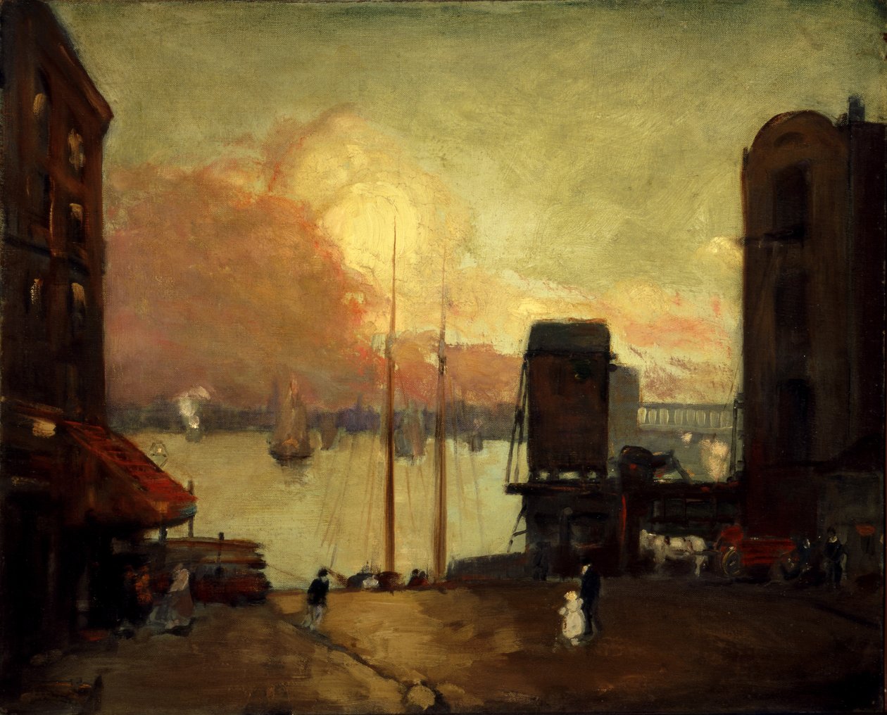 Chmury Cumulus, East River, 1901-1902. autorstwa Robert Henri