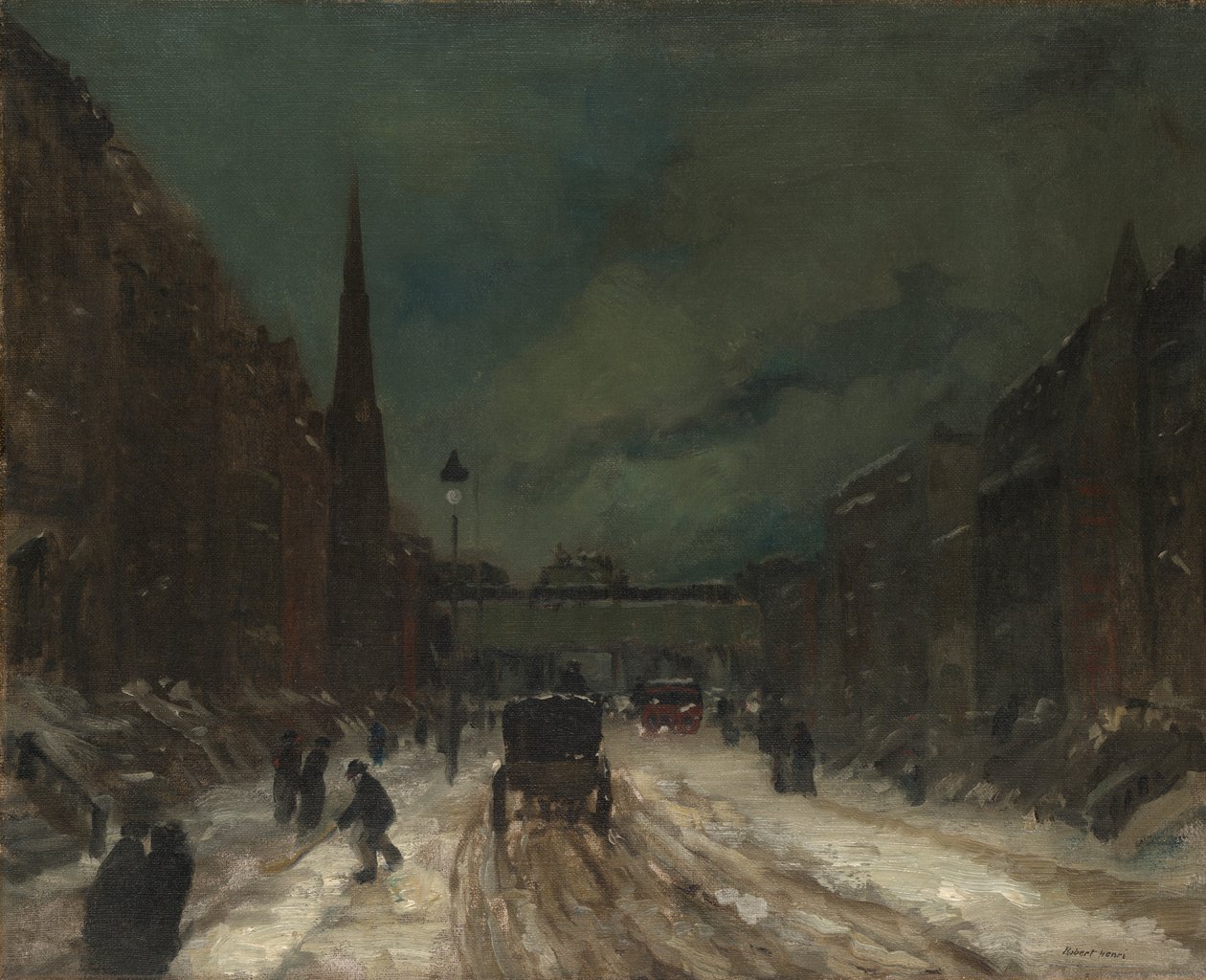 Scena uliczna ze śniegiem (57th Street, NYC.) autorstwa Robert Henri