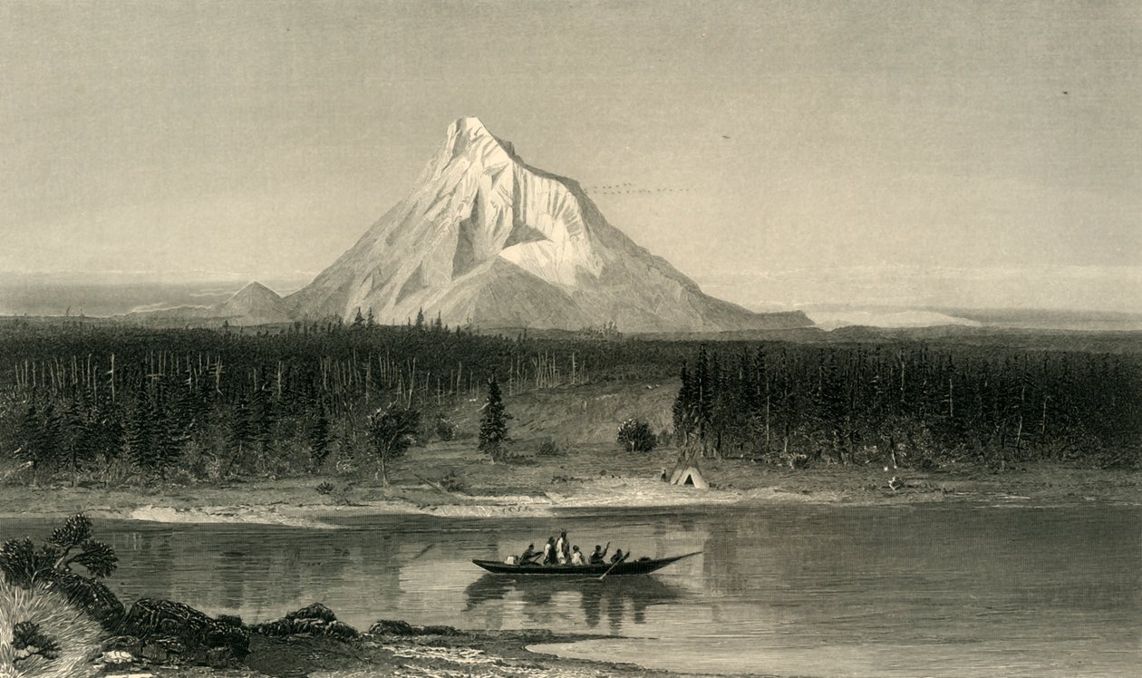 „Mount Hood, z Columbia”, 1872. autorstwa Robert Hinshelwood