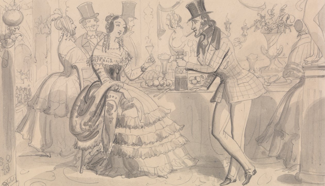 Refresco público na alta sociedade polida autorstwa Robert Isaac Cruikshank
