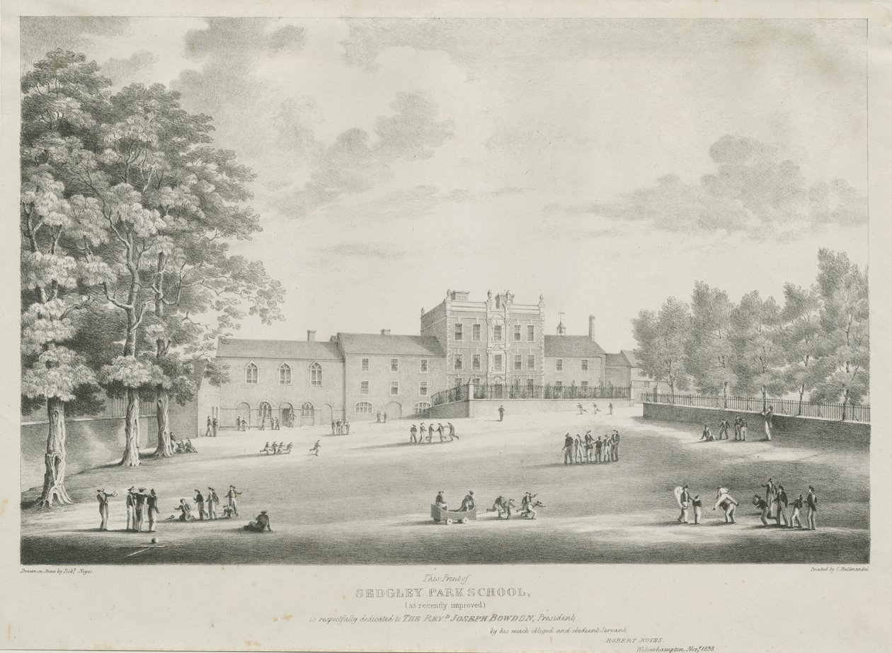 Szkoła Sedgley Park: grawerowanie, listopad 1838 (druk) autorstwa Robert Noyes