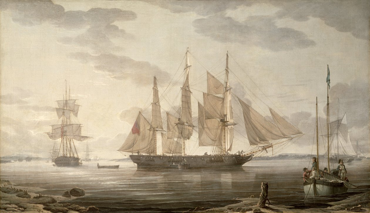Statki w porcie, 1805 r. autorstwa Robert Salmon