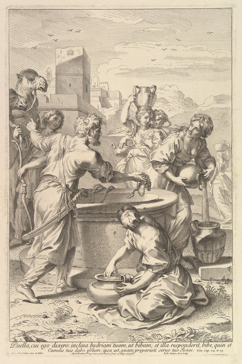 Rebeka i Eliezer. autorstwa Robert van Audenaerde