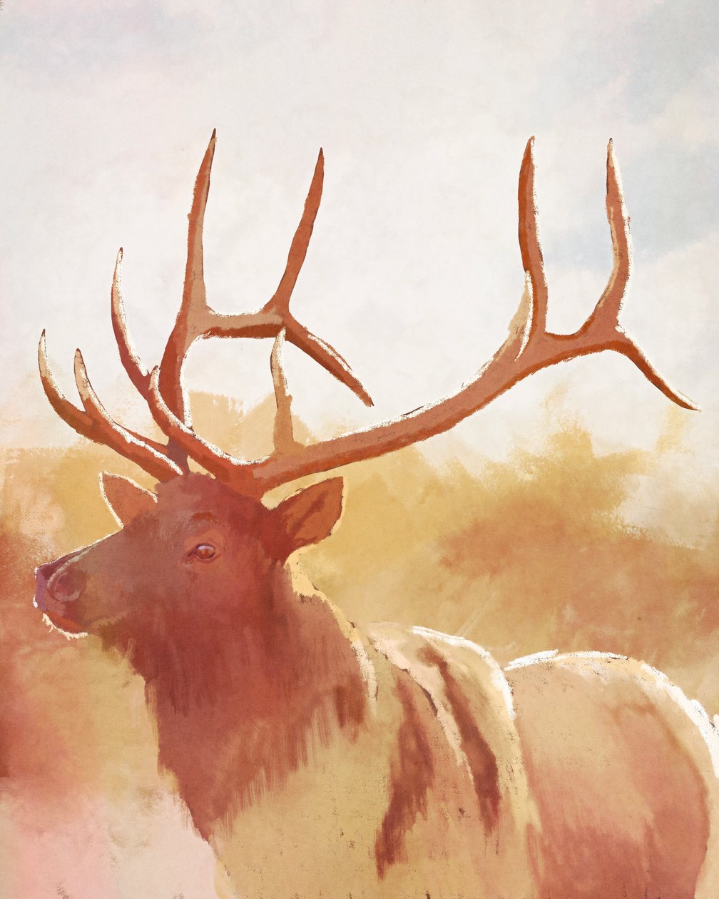 Bull Elk, 2023 r. (w wersji cyfrowej) autorstwa Roberta Murray