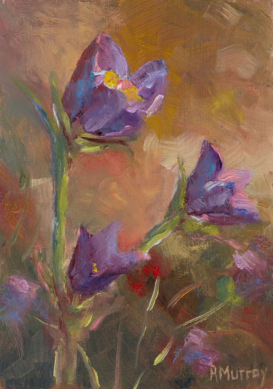 Prairie Crocus, 2023 (olej na papierze) autorstwa Roberta Murray