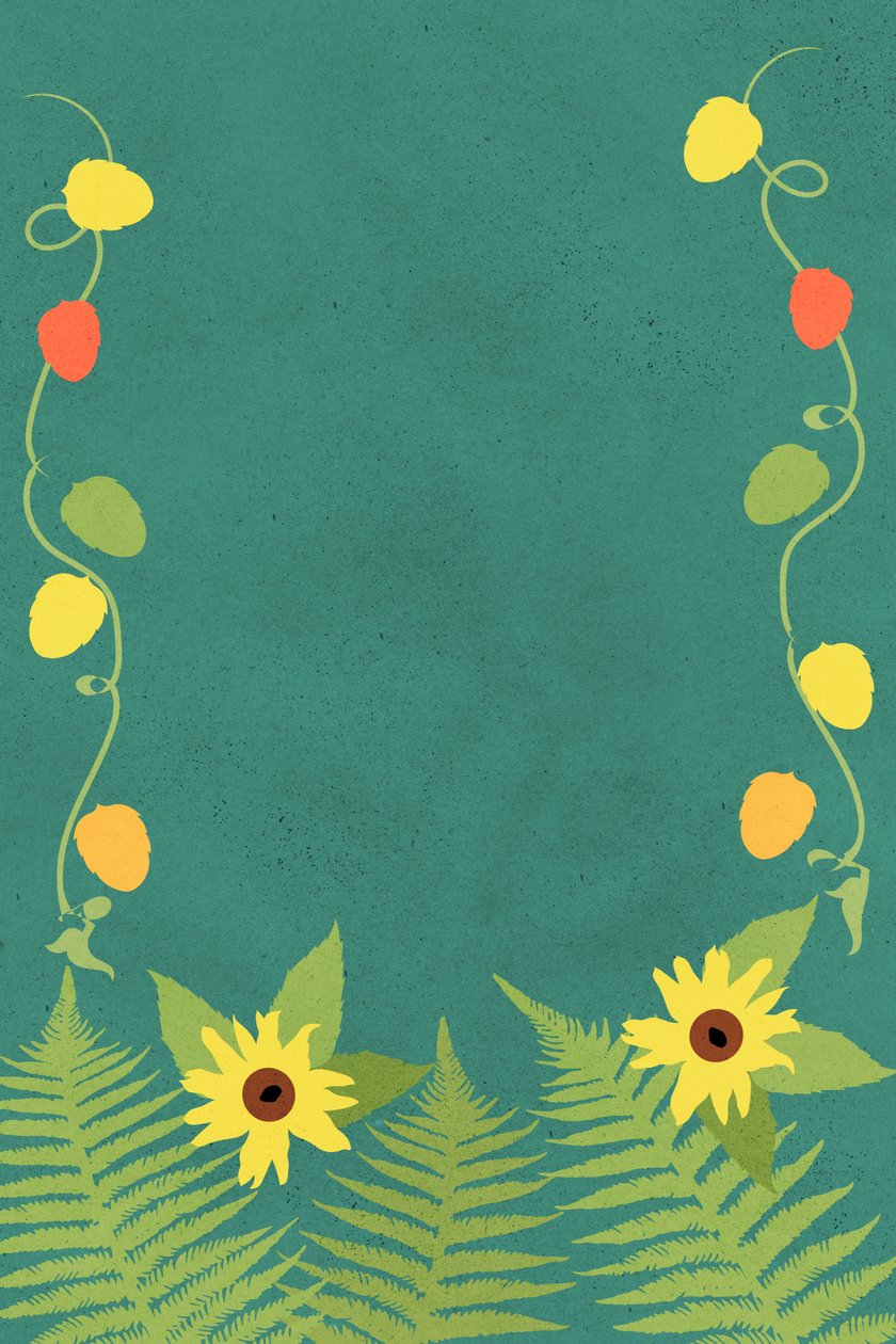 Sunflower Ferns, 2022 (cyfrowy) autorstwa Roberta Murray