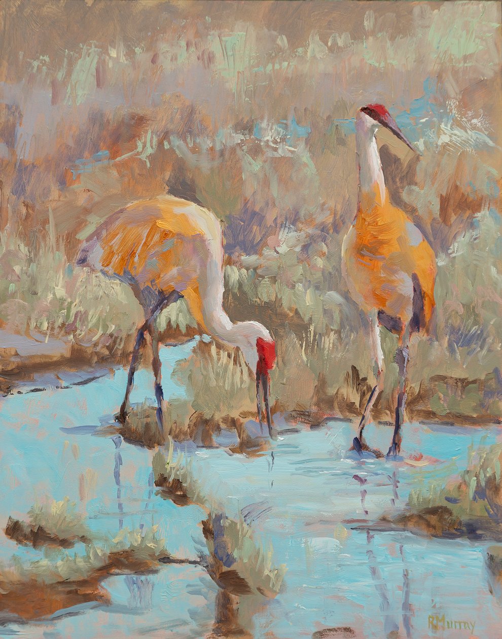 The Courtship, 2023 (olej na panelu) autorstwa Roberta Murray