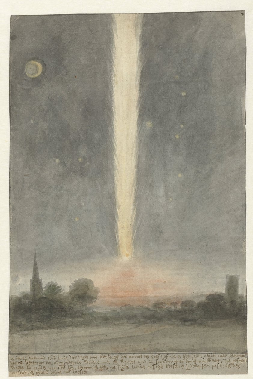 Gwiazda ogonowa nad Beverwijk, 1680 autorstwa Rochus van Veen (attributed to)