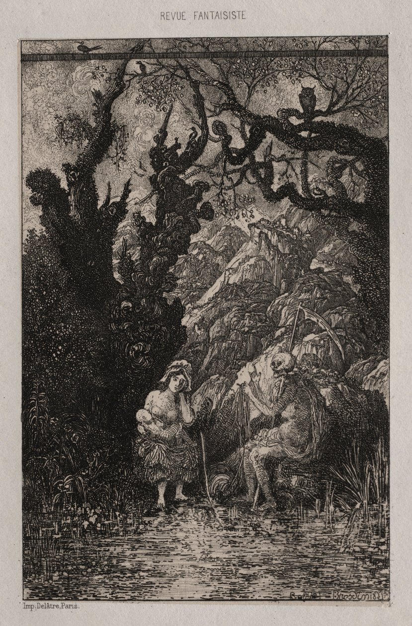 Śmierć i młoda matka, 1861. autorstwa Rodolphe Bresdin