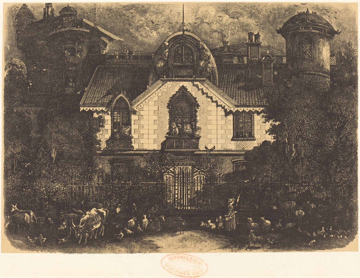 Zaczarowany Dom (Nawiedzony Dom) autorstwa Rodolphe Bresdin