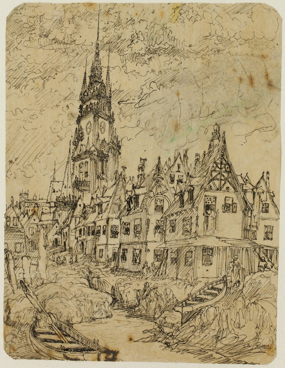 Wioska morska autorstwa Rodolphe Bresdin