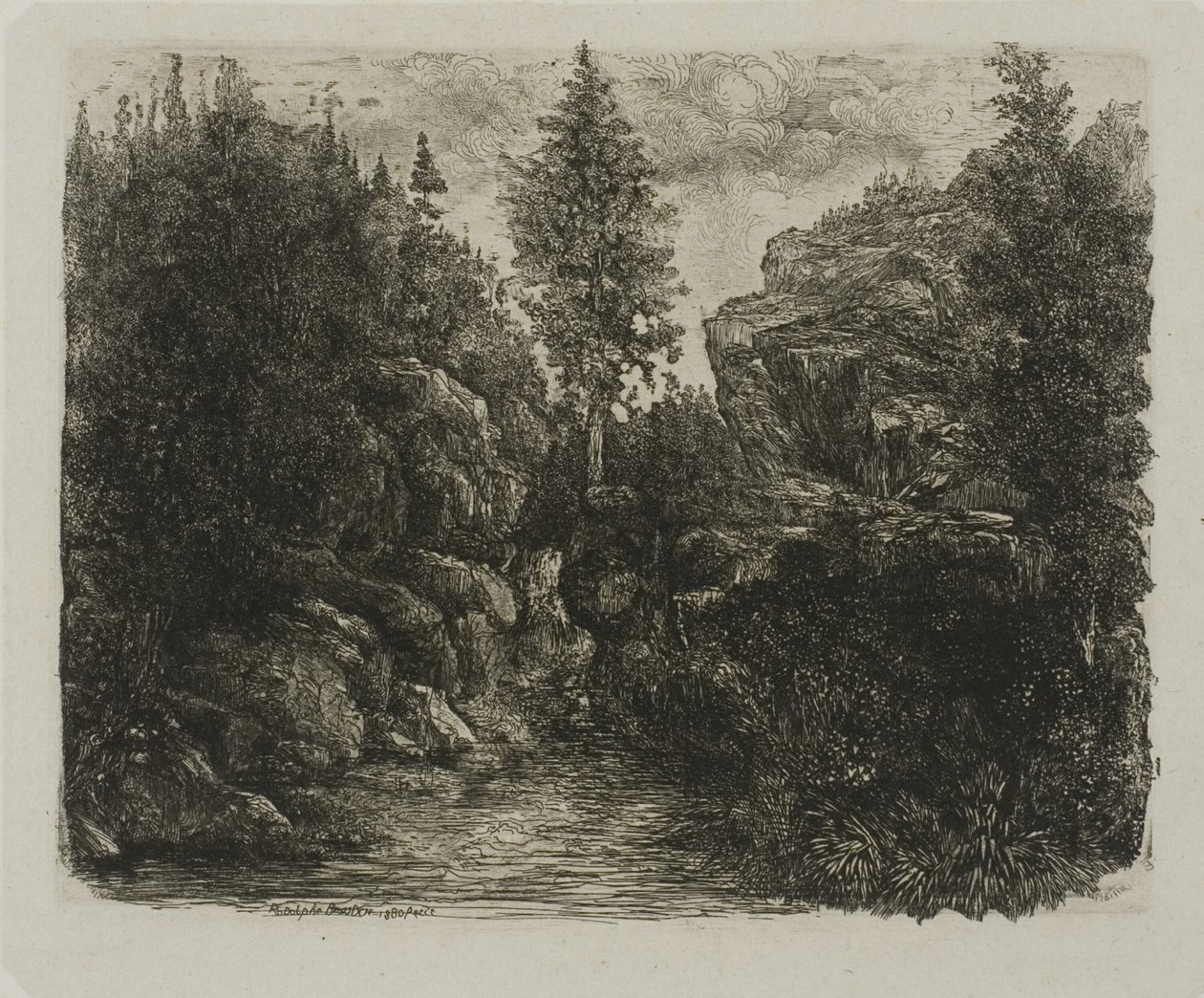 Skalisty krajobraz autorstwa Rodolphe Bresdin
