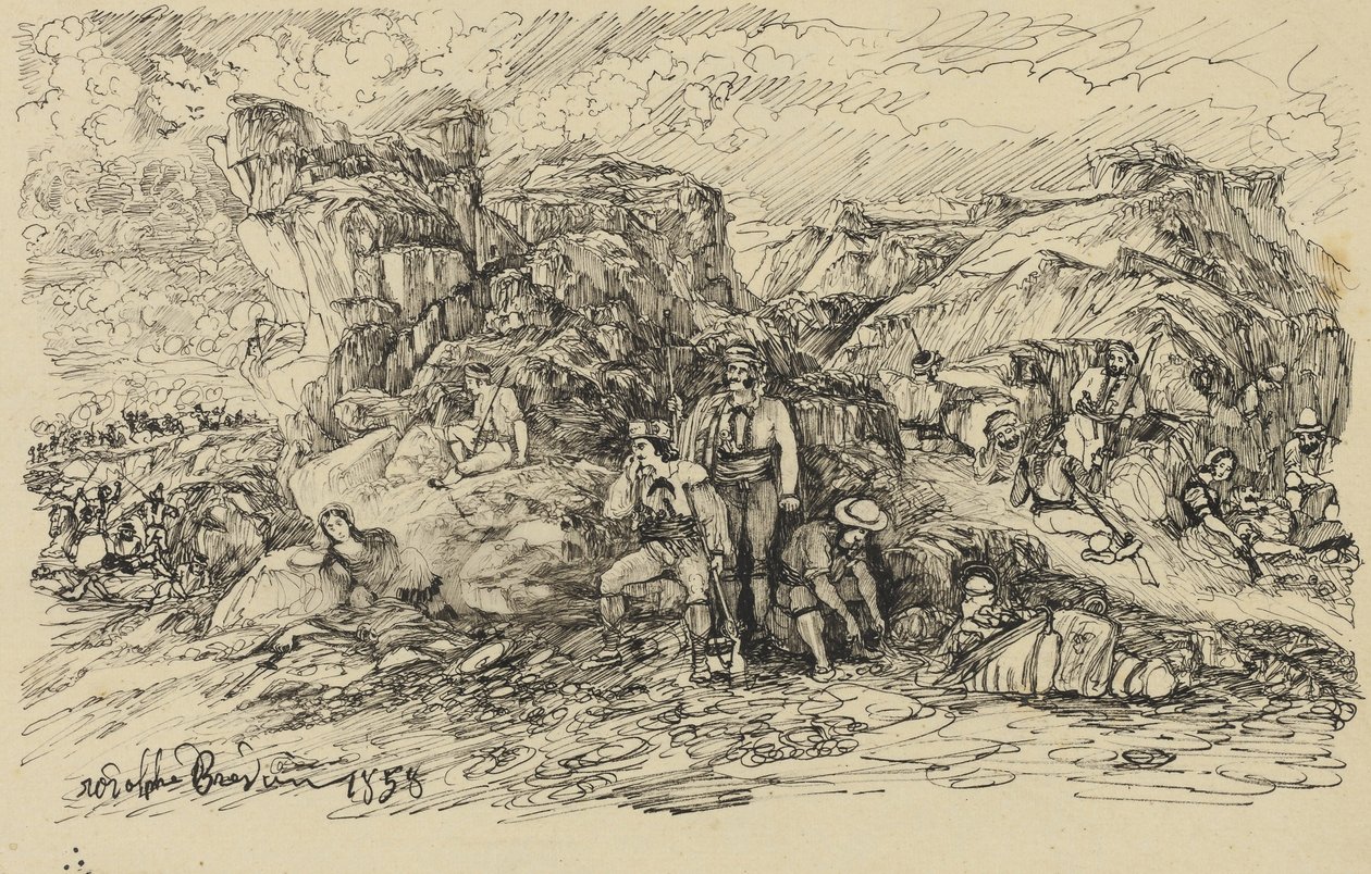 Przemytnicy, 1858 autorstwa Rodolphe Bresdin