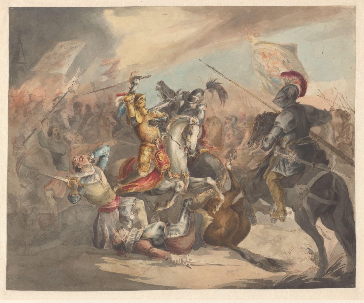 Bitwa z rycerzami autorstwa Roeland Christiaan Korthals