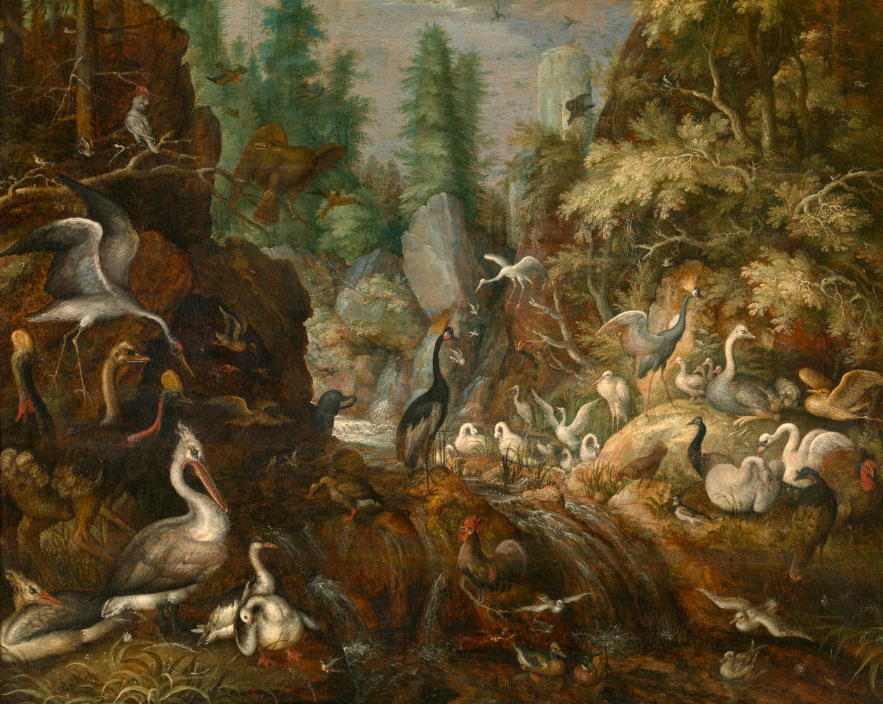 Ptasi raj (olej na desce) autorstwa Roelandt Jacobsz. Savery