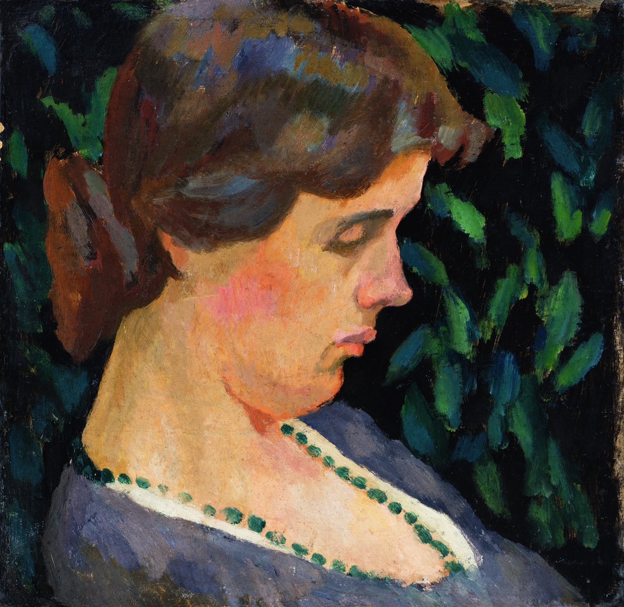 Portret Vanessy Bell, 1911 (panel) autorstwa Roger Eliot Fry