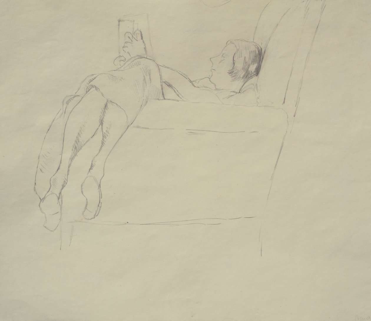 Nina Hamnett czytanie, c.1917 autorstwa Roger Eliot Fry