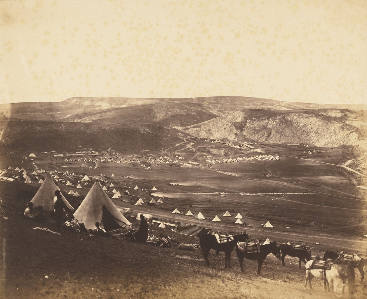 Obóz kawalerii, Bałakława autorstwa Roger Fenton