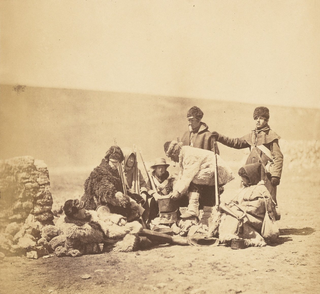 Grupa 47. w strojach zimowych autorstwa Roger Fenton