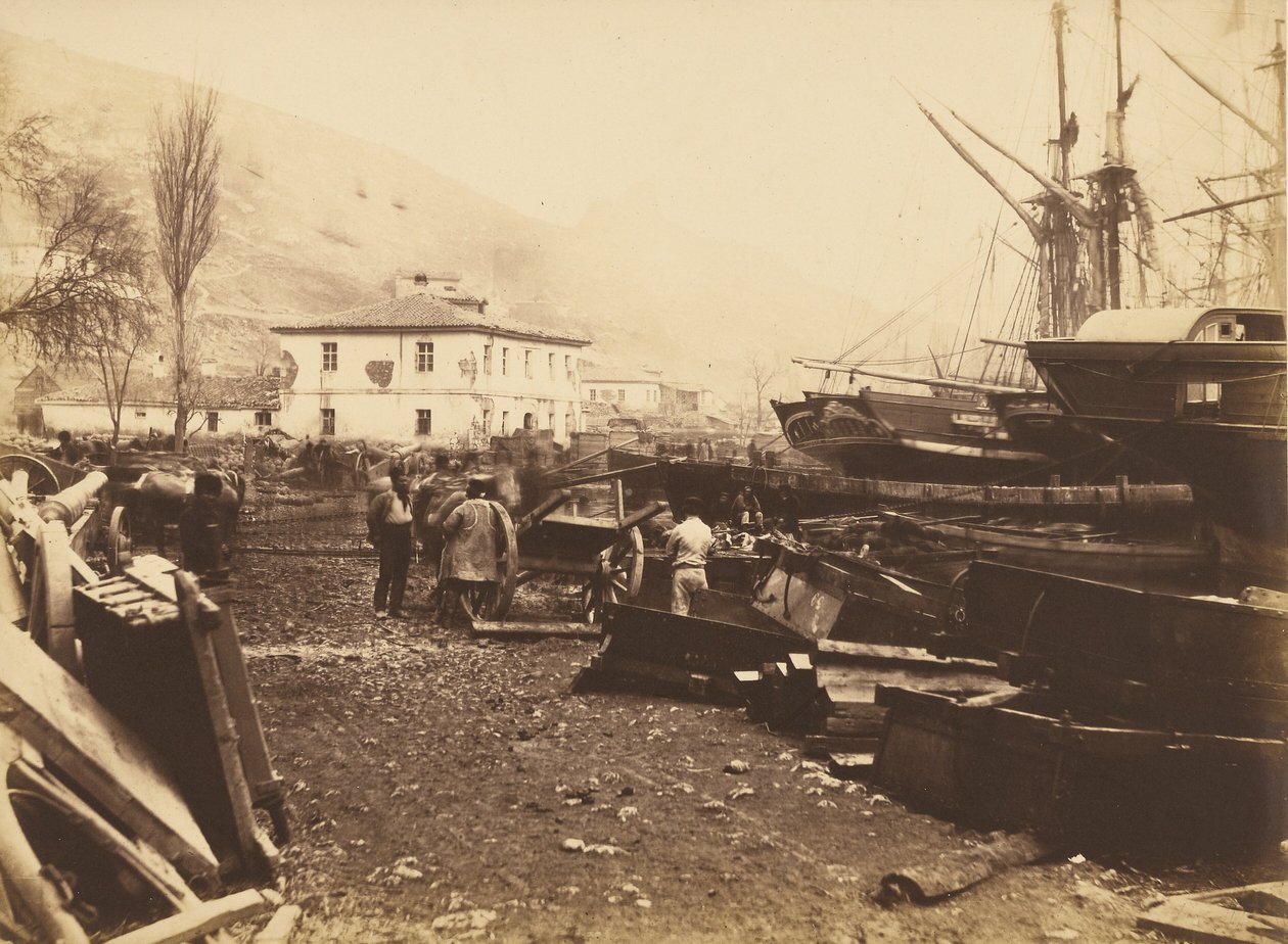 Miejsce lądowania, nabrzeże Ordnance, Bałakława autorstwa Roger Fenton