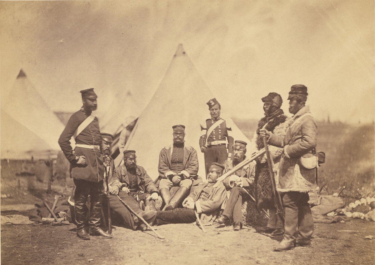 Oficerowie i żołnierze 89. pułku. autorstwa Roger Fenton